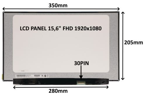 LCD PANEL 15,6" FHD 1920x1080 30PIN MATNÝ IPS / BEZ ÚCHYTŮ