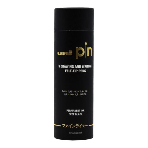 UNI PIN sada linerů, 9 ks, tuba, černá