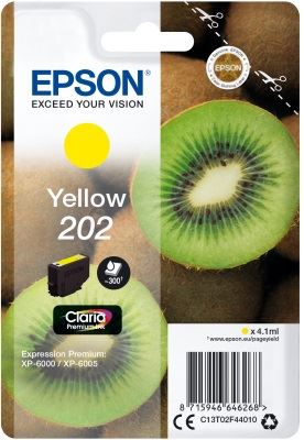 EPSON singlepack,Yellow 202,Premium Ink,standard
