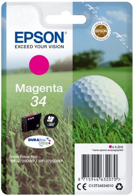 Epson Singlepack Magenta 34 DURABrite Ultra Ink, originál