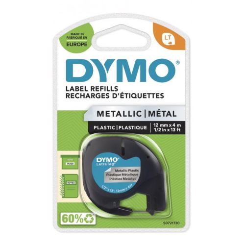 Páska DYMO LetraTag (metal 12mm x 4m) stříbrná metalická