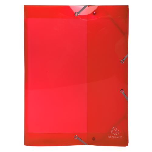Box na spisy s gumičkou Iderama, A4 maxi, hřbet 40 mm, PP, transp. červený Exacompta