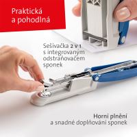 Novus sešívačka E 20, 20 listů, šedomodrá (11)
