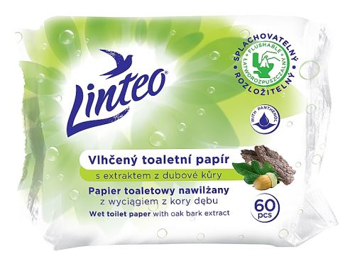 LINTEO vlhčený toal. papír 60ks - dubová kůra