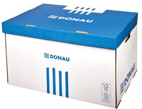DONAU archivační krabice, s intergrovaným víkem, lepenka, modrá