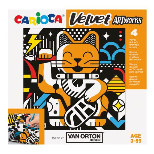 Carioca sametové omalovánky VAN ORTON Art, 4 ks