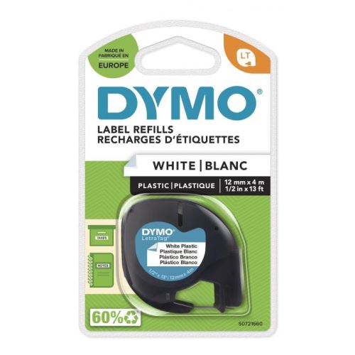 Páska DYMO LetraTag (plast 12mm x 4m) bílá