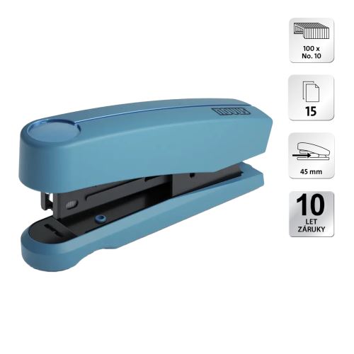 Sešívačka Novus B 10 Professional Color ID 2.0, 15 listů, modrá petrolejová