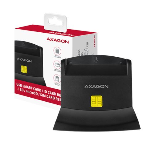 AXAGON CRE-SM2, USB-A StandReader 4-slot čtečka Smart card (eObčanka) + SD/microSD/SIM, ka