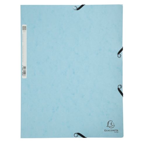Spisové desky s gumičkou Pastel, A4 maxi, prešpán,modré Exacompta
