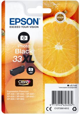 Epson Singlepack Photo Black 33XL Claria Prem. Ink, originál