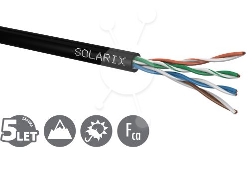 Venkovní inst. kabel Solarix CAT5e UTP PE 100m/box