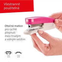 Novus sešívačka E 20  fresh, 20 listů, růžová (9)