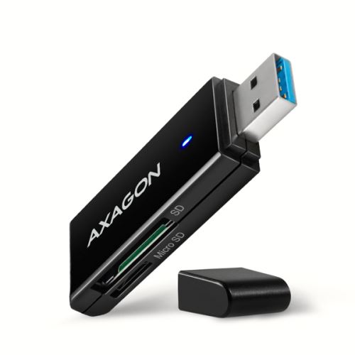 AXAGON CRE-S2N, USB-A 3.2 Gen 1 - SUPERSPEED čtečka karet, 2-slot & lun SD/microSD, podpor