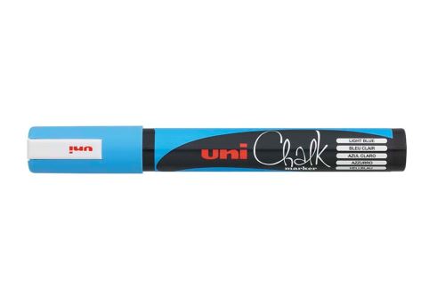 UNI PWE-5M křídový popisovač, 1,8 - 2,5 mm, světle modrý