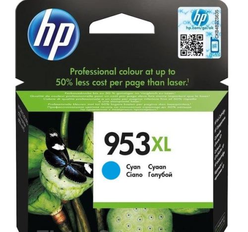 HP 953XL azurová inkoustová kazeta, F6U16AE, originál