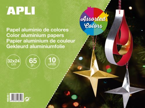 Metalický papír 32 x 24 cm blok 10 listů mix barev APLI