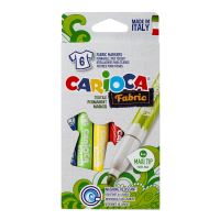 Carioca textilní fixy, maxi hrot, 6 ks, mix barev (1)