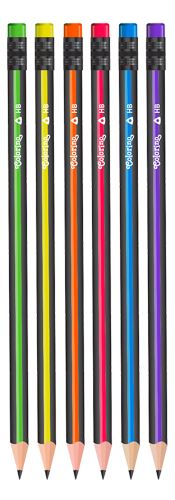 Tužka Stripes, trojhranná, s pryží, mix barev Colorino 