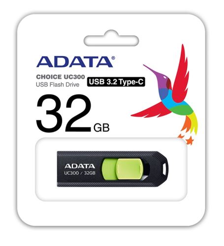 32GB ADATA UC300 USB 3.2 černá/zelená