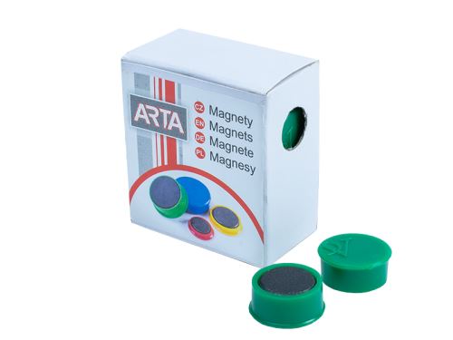 Magnet 16 mm zelený zalitý v plastu