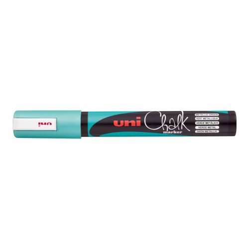 UNI PWE-5M křídový popisovač, 1,8 - 2,5 mm, metalicky zelený