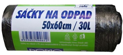 Sáčky do koše 50x60 černé 30 L extra pevné