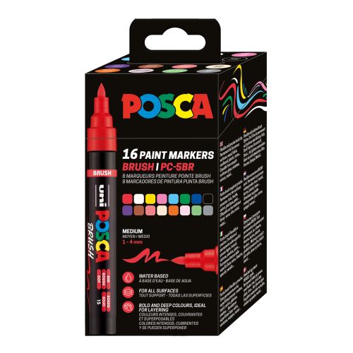 Posca sada popisovačů PC-5BR, 1 - 4 mm, mix barev (16 ks)