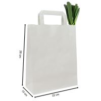 Papírová taška s plochým uchem 220+100x280 mm bílá_2 (2)