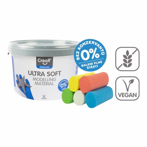 Creall modelovací hmota Ultra soft, 5 × 220 g, kelímek, mix barev