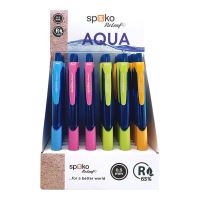 Spoko ReLeaf kuličkové pero - Aqua, modrá náplň, displej, mix barev (3)