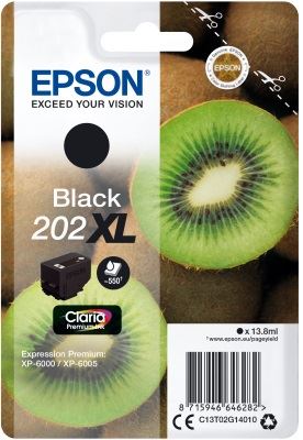 EPSON singlepack,Black 202XL,Premium Ink,XL, originál