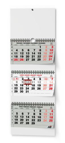 Nástěnný kalendář - Tříměsíční - skládaný (s mezinárodními svátky)