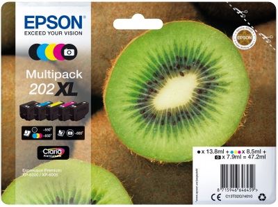 EPSON multipack 5 barev,202XL Premium, XL, originál