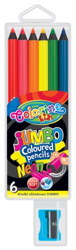 Pastelky kulaté JUMBO NEON 6 barev s ořezávátkem