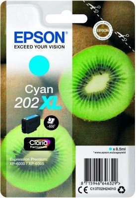 EPSON singlepack,Cyan 202XL,Premium Ink,XL, originál
