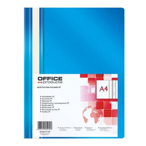 Office Products rychlovazač, A4, PP, 100/170 µm, modrý