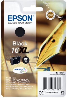 Epson Singlepack Black 16XL DURABrite Ultra Ink, originál