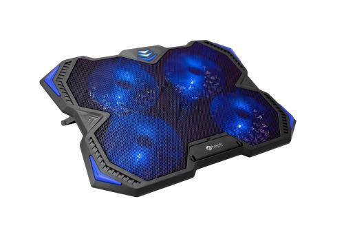 Chladící podložka C-TECH Zefyros (GCP-01B), casual gaming, 17,3", modré podsvícení, regula