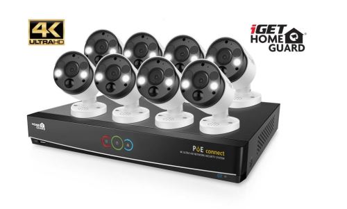 iGET HGNVK164908 - Kamerový UltraHD 4K PoE set, 16CH NVR + 8x IP 4K kamera, zvuk, SMART W/