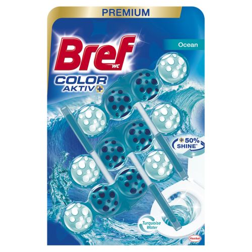 WC závěs BREF s kuličkami Oceán 3x50 g Color Aktiv barvící