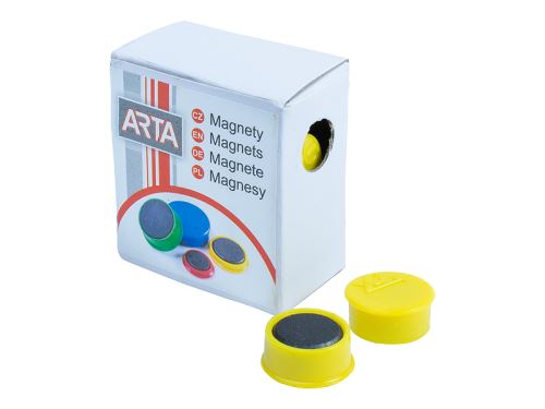 Magnet 16 mm žlutý zalitý v plastu