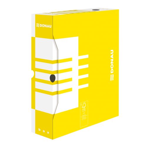 DONAU archivační box, A4/120 mm, lepenka, žlutý