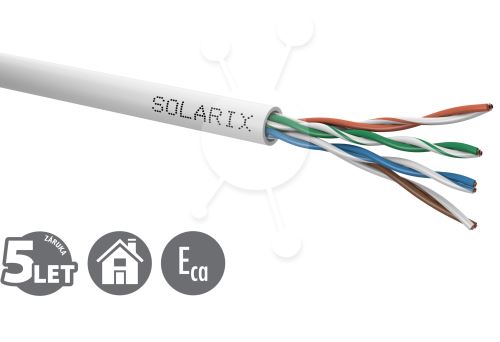 Instal. kabel Solarix CAT5e UTP PVC 305m/box drát