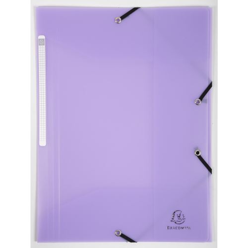 Spisové desky s gumičkou Pastel, A4 maxi, fialová PP Exacompta