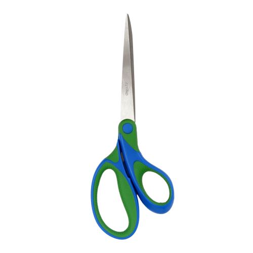 Spoko nůžky kancelářské - Comfort, 21 cm, asymetrické, zeleno-modré