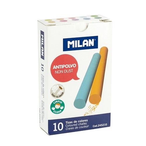 Křída Milan kulatá barevná 10 ks bezprašná