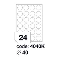 Etikety kolečka 40mm bílé/100 listů