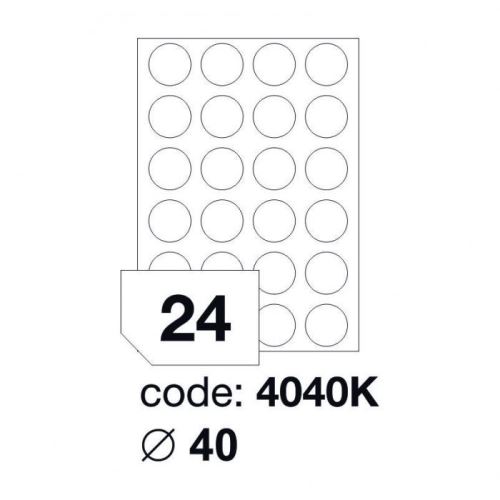 Etikety kolečka 40mm bílé/100 listů