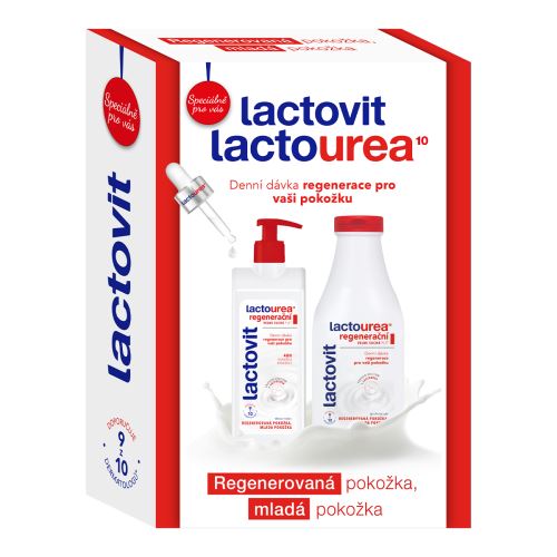 Marca Lactovit Lactourea - dárková sada regenerační, 500 ml + 400 ml, sprchový gel a tělov